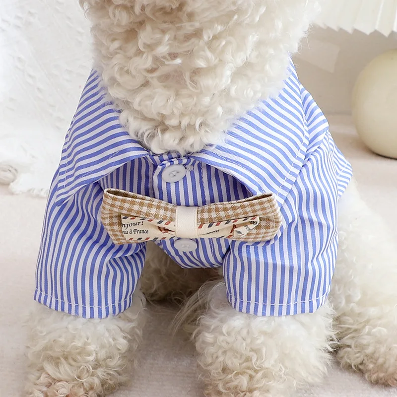 Pet Dog Clothes Bowknot Stripe - đánh giá và giá Summer Clothing Wholesale