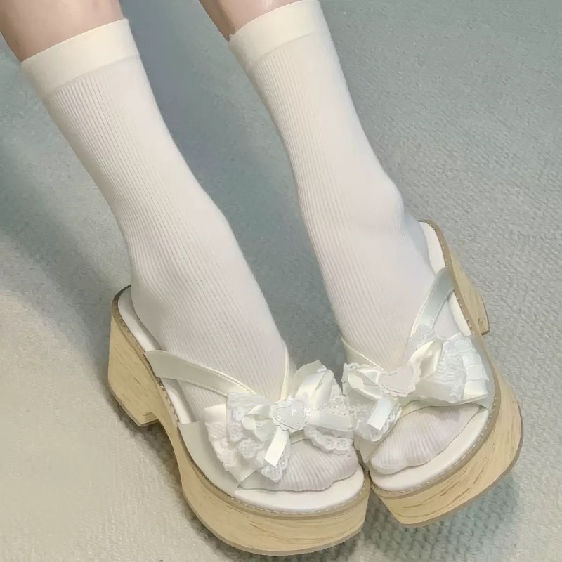 Sweet Bow Wood Grain Thick Bot - đánh giá và giá Summer Clothing Stores