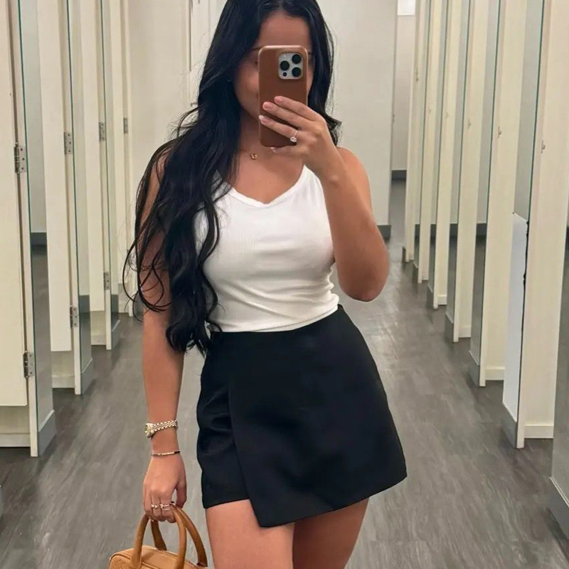 HXAO Black White Skirt Shorts  - đánh giá và giá Summer Zara